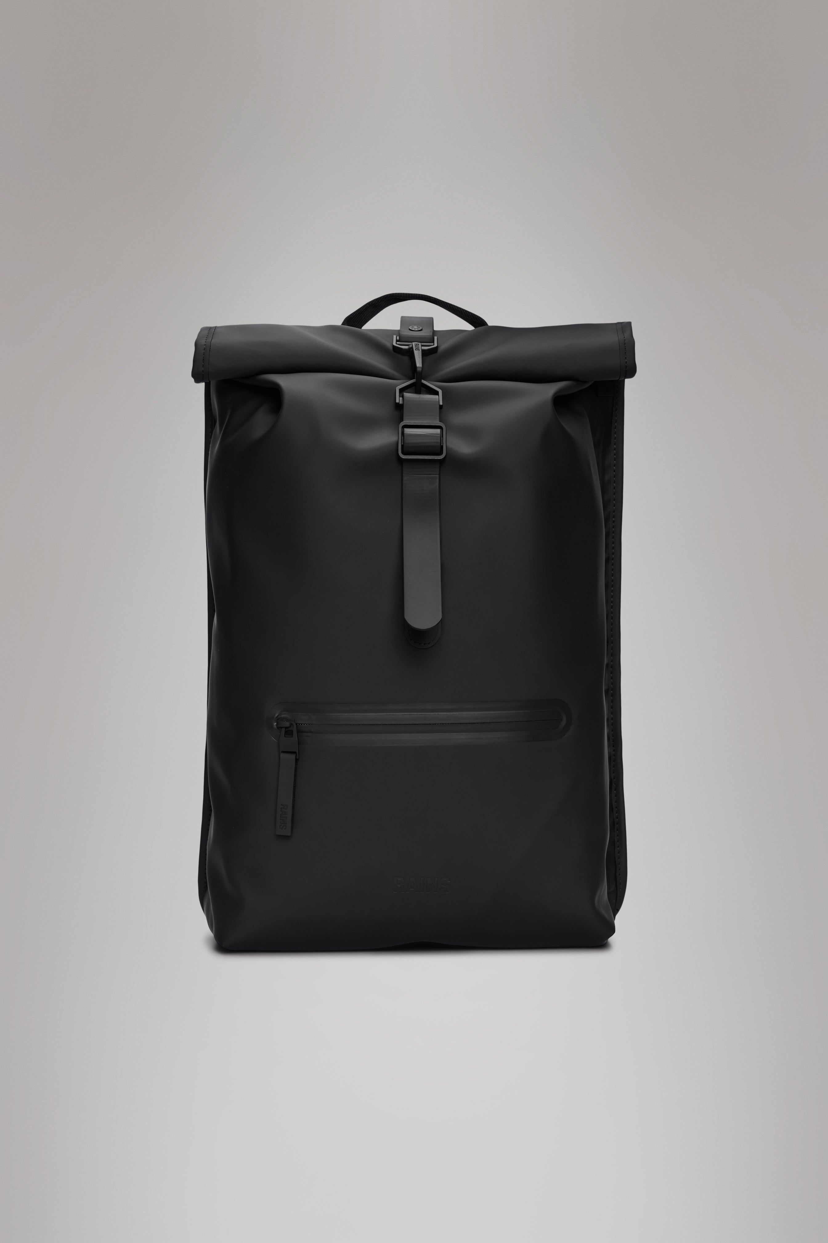 RAINS Rolltop Rucksack Black Backpack